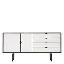 S6 Sideboard, Black lacquered, White