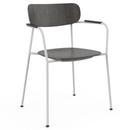 Scope Armchair, Matt black lacquered oak, Light sandy grey