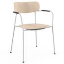 Scope Armchair, Oak white pigmented, clear lacquered, Light sandy grey