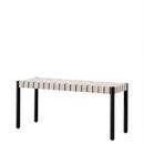 Betty Bench, 105 cm, Black / natural linen