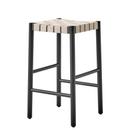 Betty Barstool, Kitchen version: 66 cm, Black / natural linen