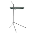Halten Side Table, Polished stainless steel & Verde Guatemala Marble