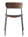 Pavilion Chair, Lacquered walnut, Black powder coated, Without armrests