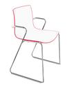 Catifa 46 Sledge, Chrome, Bicoloured, Back red, seat white, With armrests