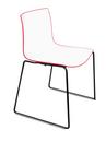 Catifa 46 Sledge, Black, Bicoloured, Back red, seat white, Without armrests