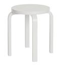 Stool E60, Seat and legs white varnished