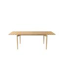 PUREdinner Table, 140 x 85 cm, White oiled oak, With 2 extension panels in the same colour (L 140-240 cm)