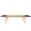 PUREdinner Table, 190 x 85 cm, White oiled oak, With 2 black MDF extension boards (L 190-290 cm)