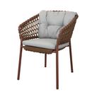 Ocean Chair, Open soft Rope – Umber brown, Natté - Light grey