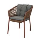 Ocean Chair, Open soft Rope – Umber brown, Wove - Dark grey