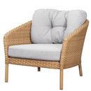 Ocean Lounge Chair large, Large flat Weave - Natural, Link - White grey