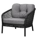 Ocean Lounge Chair large, Open soft Rope – Dark grey, Wove - Dark grey