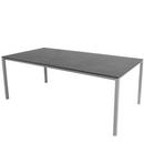 Pure Table, 200 cm x 100 cm, Fossil black, Light grey