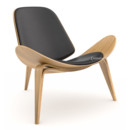 CH07 Shell Chair, Lacquered oak, Leather anthracite