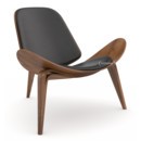 CH07 Shell Chair, Oiled walnut, Leather anthracite