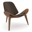 CH07 Shell Chair, Oiled walnut, Leather brown