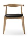 CH20 Elbow Chair, Soaped oak, Leather black