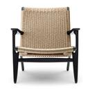 CH25 Lounge Chair, Black lacquered oak, Natural