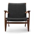 CH25 Lounge Chair, Oiled walnut, Black