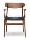 CH26 Dining Chair, Lacquered walnut, Black