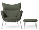 CH445 Wing Chair, Passion - green, With footstool