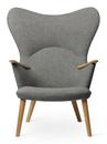 CH78 Mama Bear Chair, Fiord - grey, Oiled oak, Wothout neck pillow