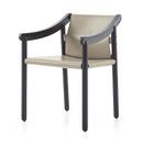 905 Chair, Ashwood stained black, Ivory saddle leather