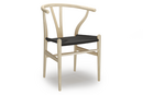 CH24 Wishbone Chair, Soaped ash, Black mesh