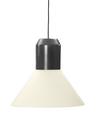 Bell Light, Grey lacquered metal, White fabric, H 22 x ø 45 cm