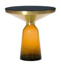 Bell Side Table, Brass with clear varnish, Amber orange