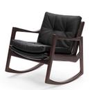 Euvira Rocking Chair Soft, Brown stained oak, Classic leather black