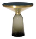 Bell Side Table, Brass with clear varnish, Quartz grey