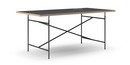 Eiermann Table, Linoleum black (Forbo 4023) with oak edge, 180 x 90 cm, Black, Vertical,  centred (Eiermann 2), 135 x 78 cm