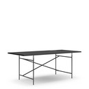 Eiermann Table, Linoleum black with black edge (Forbo 4023), 200 x 90 cm, Black, Vertical,  offset (Eiermann 2), 135 x 78 cm