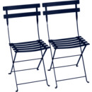 Bistro Folding Chair Set of 2, Deep blue