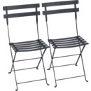 Bistro Folding Chair Set of 2, Anthracite
