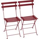 Bistro Folding Chair Set of 2, Chili