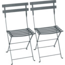 Bistro Folding Chair Set of 2, Storm grey