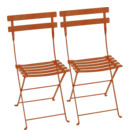 Bistro Folding Chair Set of 2, Candied orange