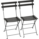 Bistro Folding Chair Set of 2, Liquorice