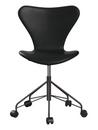 Series 7 Swivel Chair 3117 / 3217 Full Upholstery, Without armrests, Leather Grace dark brown, Black