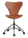 Series 7 Swivel Chair 3117 / 3217 Full Upholstery, Without armrests, Leather Grace walnut, Black