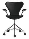 Series 7 Swivel Chair 3117 / 3217 Full Upholstery, With armrests, Leather Grace black, Warm graphite