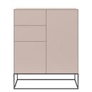 F40 Combi chest of drawers, With frame, Rose matte