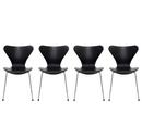 Series 7 Promotion Set of 4, Seat black coloured ash, base chrome plated