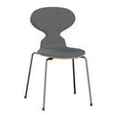 Ant Chair 3101 with Front Padding, Clear varnished wood, Natural oak, Remix 143 - Grey, Chrome