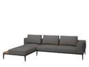 Grid Lounge Sofa, Right armrest, Granite, Without waterproof cover