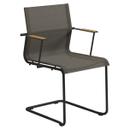 Sway Chair, Powder coated anthracite, Fabric Sling granite, With armrests
