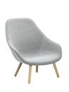 About A Lounge Chair High AAL 92, Steelcut Trio - light grey, Lacquered oak, Without seat cushion