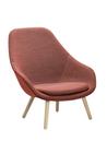About A Lounge Chair High AAL 92, Steelcut Trio 515 - light pink, Soap treated oak, With seat cushion